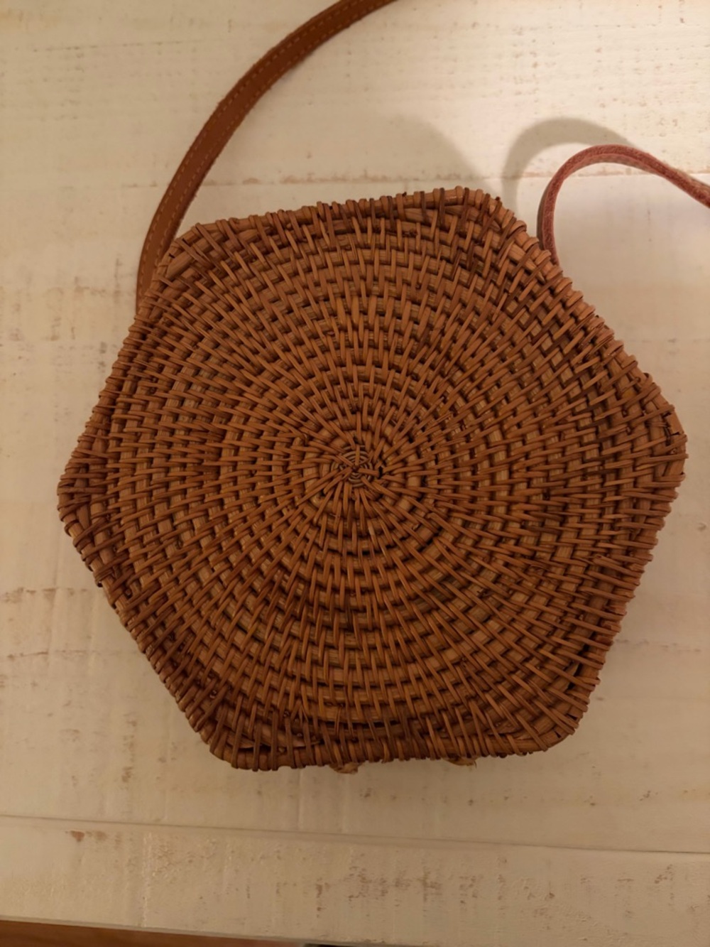 Pre-owned Hexagon Woven Crossbody Bag